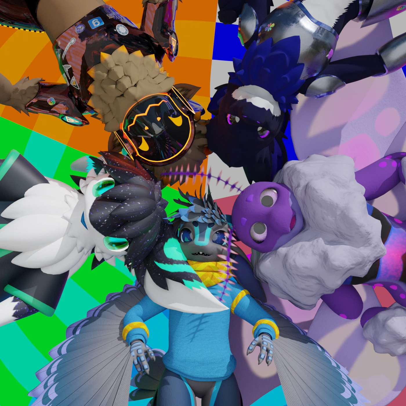 All five members of the Anquietas System